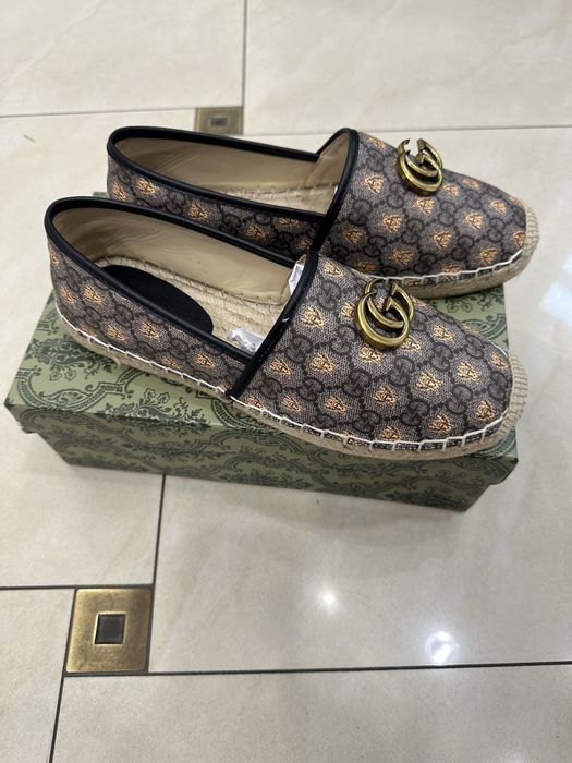 Espadryle Gucci rozmiar 39/40 brąz muchy