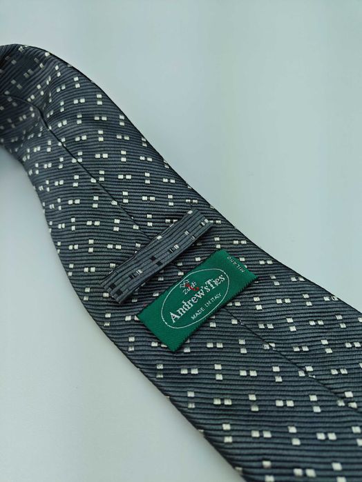 Andrew's Ties szary jedwabny krawat paz18