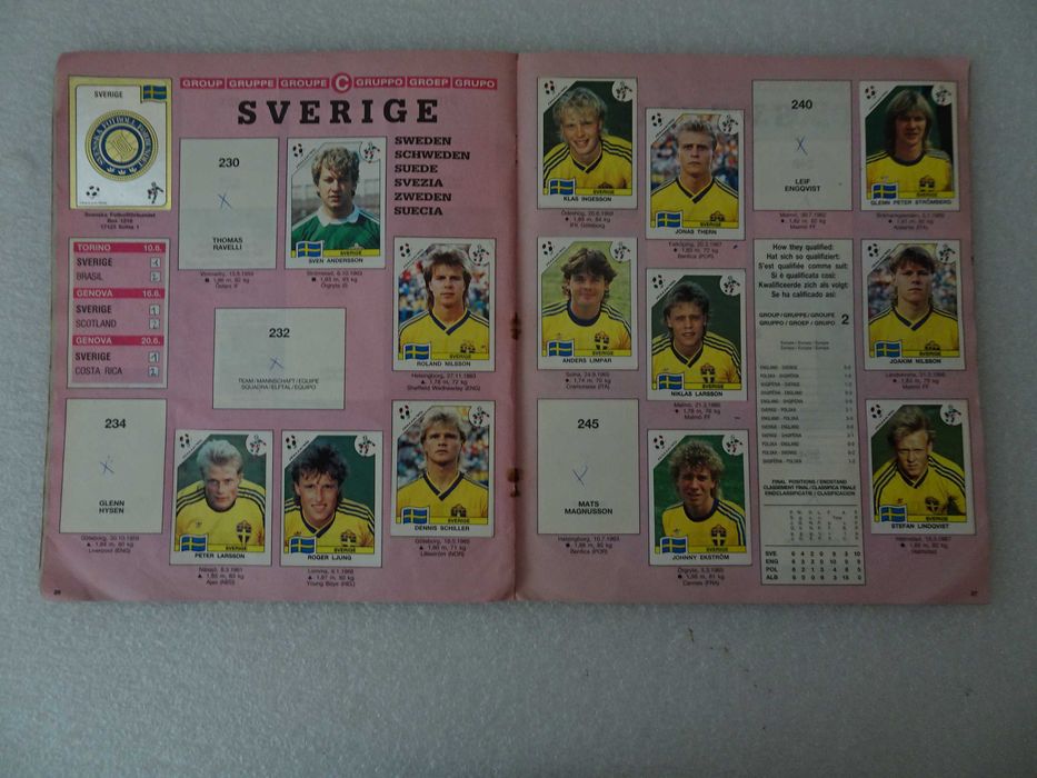 Caderneta de cromos Itália 90 - Panini (tem 301 cromos)