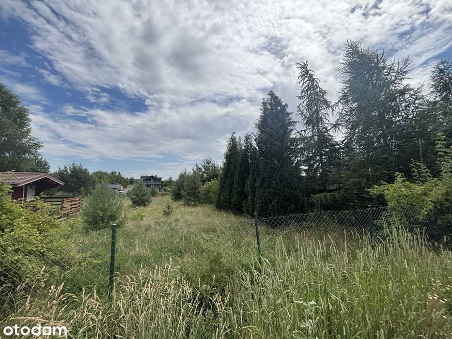 Ogrodzona działka 1288 m2 z domkiem 20 m2 i warunkami zabudowy