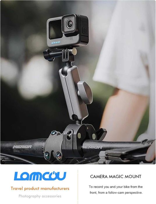 Lammcou Uchwyt motocykl rower na kamere GoPro Hero Insta-360 X3 Go 3