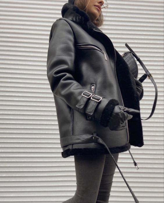 Дублянка авіатор оверсайз еко шкіра