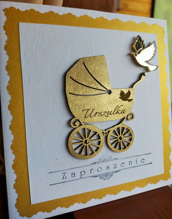 Zaproszenie na chrzciny chrzest ręcznie robione personalizowane