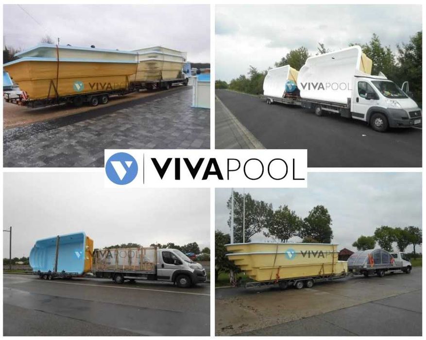 Basen poliestrowy, ogrodowy, wkopywany, zestaw filtracja, LED komplet