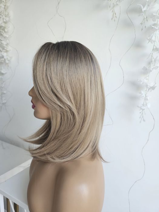 Tupet topper Ala ciemny blond ombre imitacja skalpu, naturlany efekt 40 cm