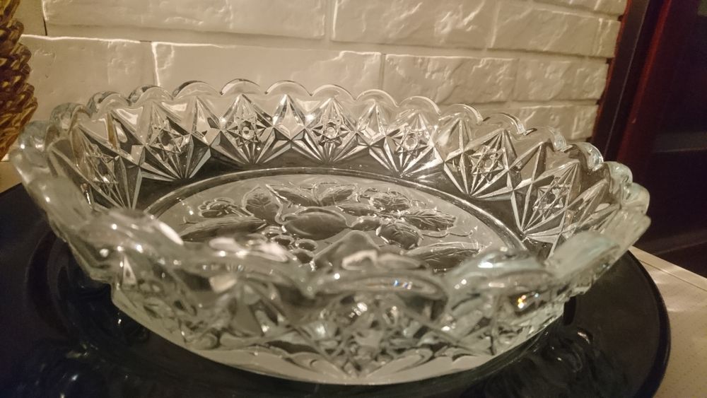 Patera kryształowa na owoce