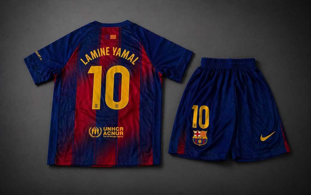 Lamine Yamal Strój FC Barcelona Nike dziecięcy Komplet Zestaw Duży Wybór