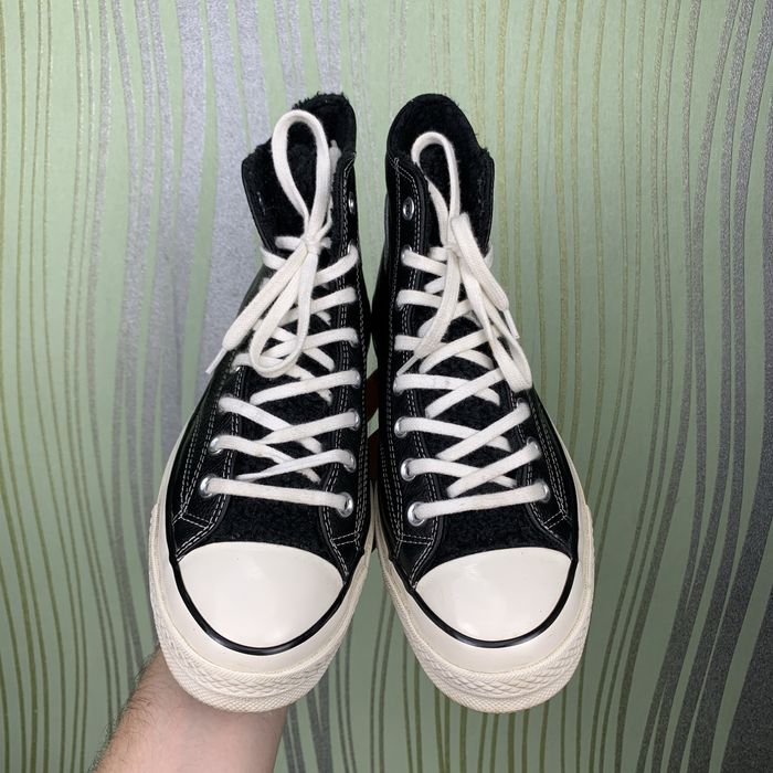 Утепленные кожаные кеды Converse Chuck 70 Hi Black 42.5