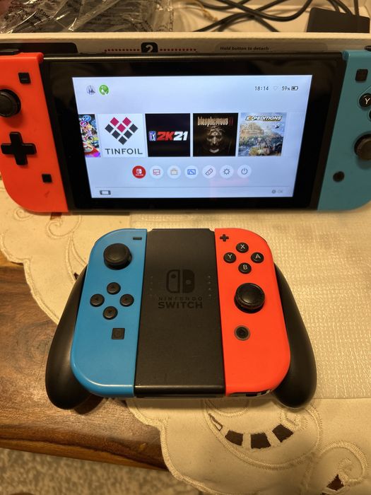 Nintendo switch przerobiona , gry, dodatkowe pady