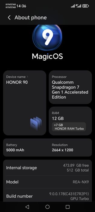 Смартфон Honor 90 gray 12/512 новый