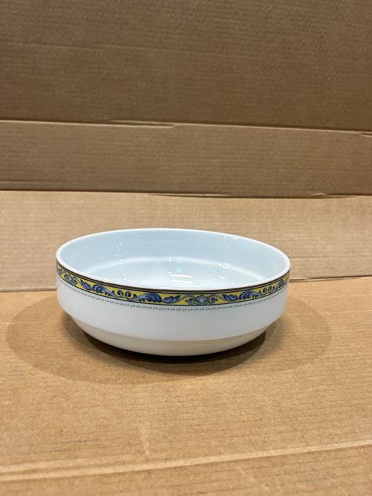 prato/taça funda Vista Alegre (Portugal) com decoração azul/amarela