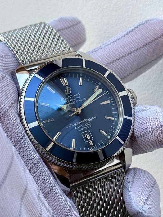 Швейцарские мужские часы Breitling B20 Silver-Blue