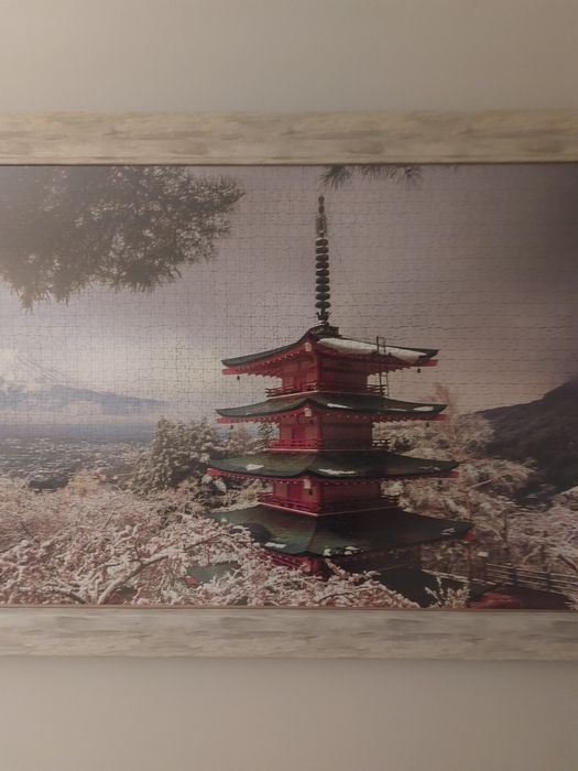 Quadro moldura com puzzle Japão - decoração