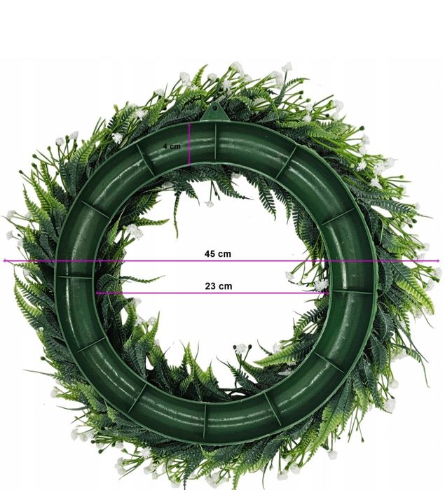 Wianek paprotka z gipsowką białą