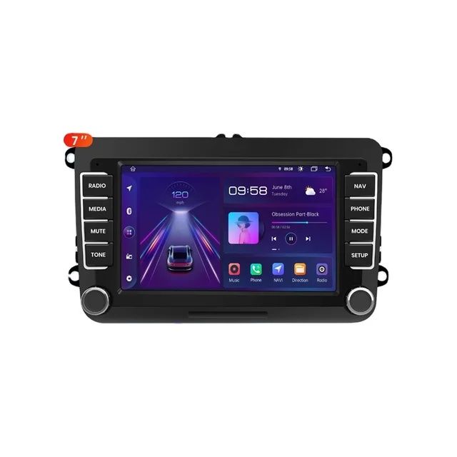 Rádio 7" android Volkswagen Seat Skoda CARPLAY WIFI GPS 2/64GB Novo