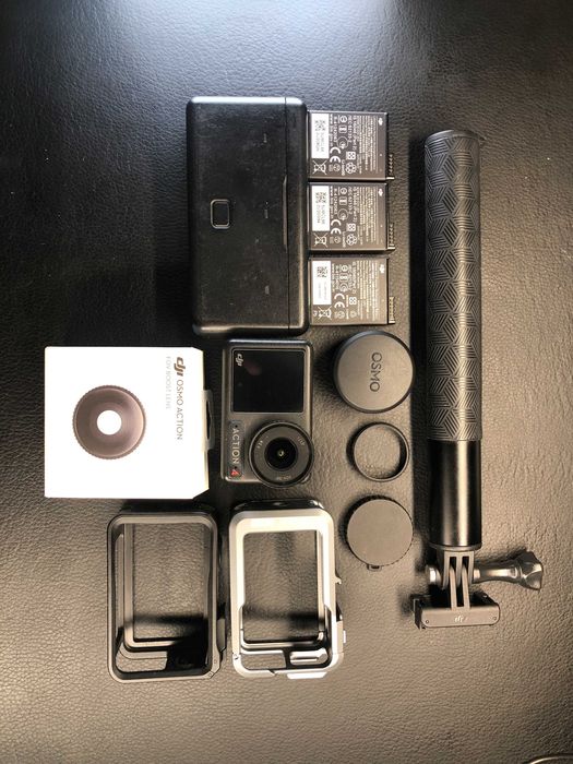 Dji Osmo Action 4 + FOV BOOST LENS +зарядний кейс + 3 батареї + кейдж + селфи стик + інше