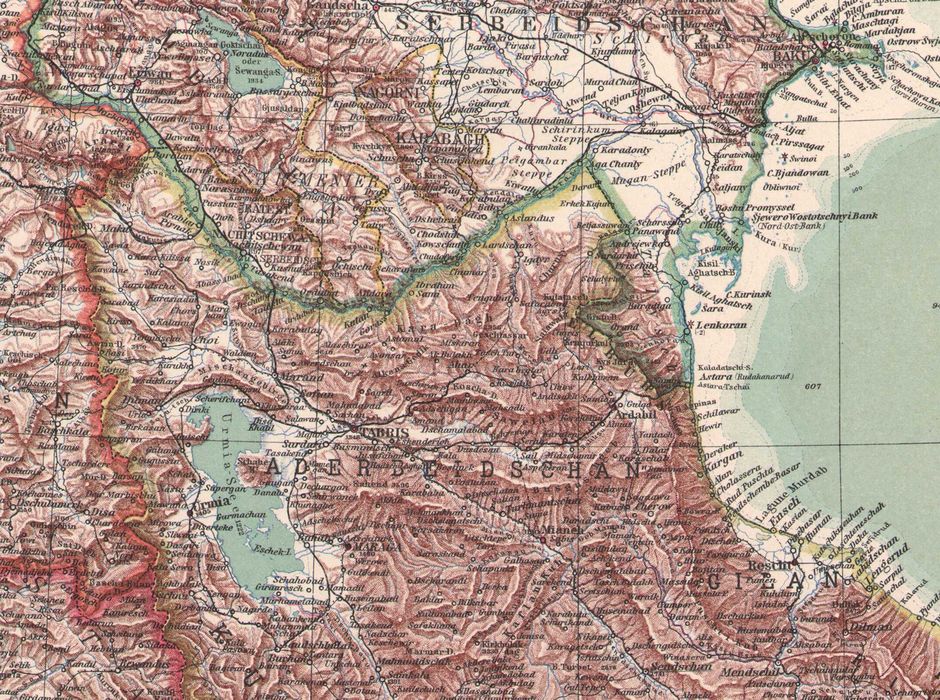 Armenia Mezopotamia (Irak) Persja (Iran) miedzioryt 1939 r. Autentyk