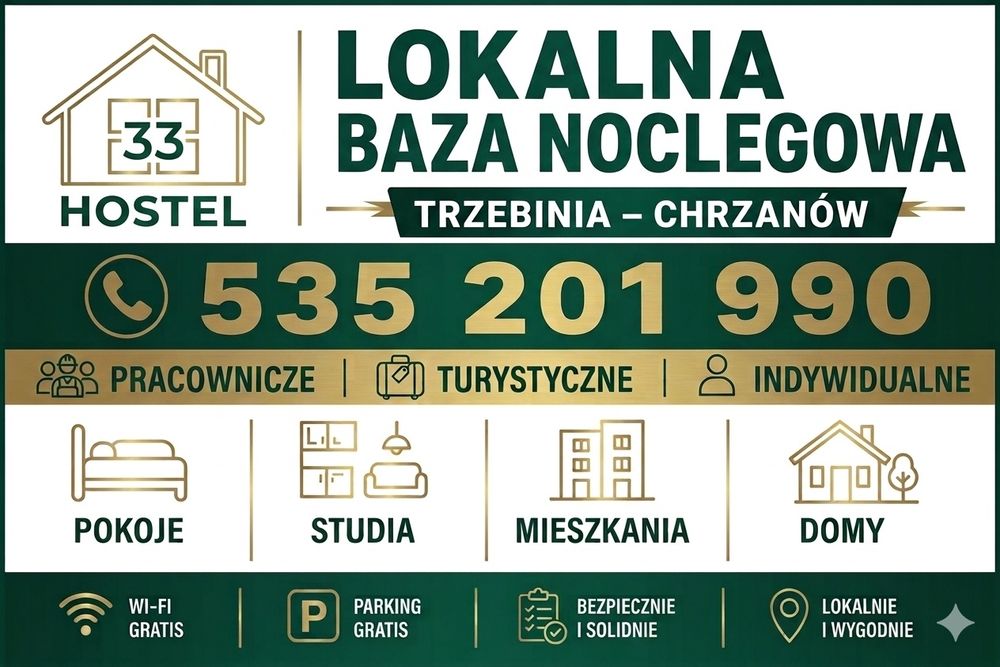 Noclegi Chrzanów Dowóz pracowników