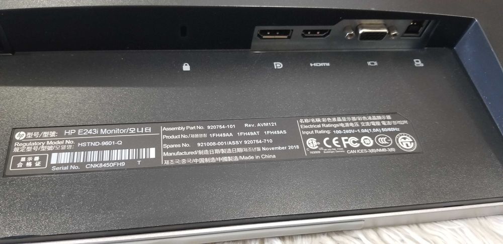 Монітор hp E243i 24" 60hz (1980x1200) IPS full HD (полоса)