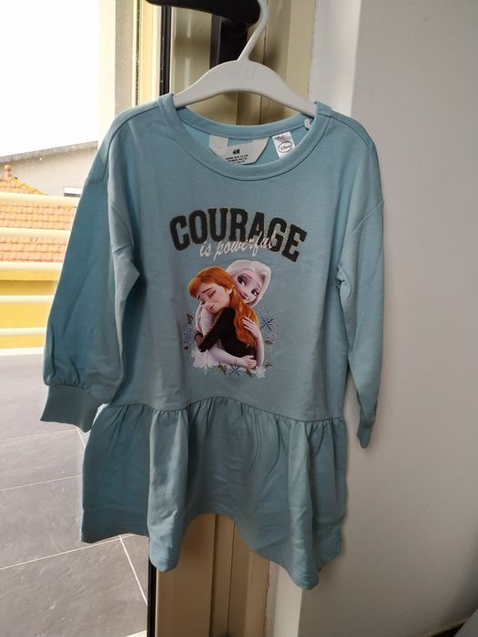 Conjunto de vestido da Frozen com leggings azuis da H&M