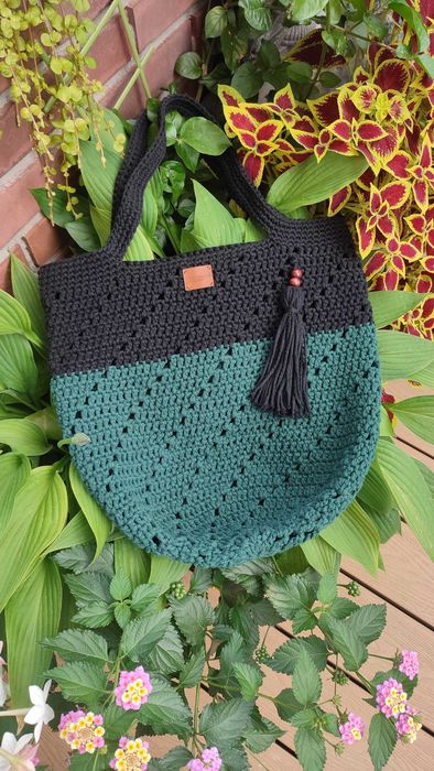Mega duża torba ze sznurka / różne kolory - handmade