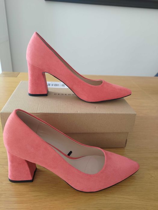 Buty na koturni Reserved r.40 pomarańcz