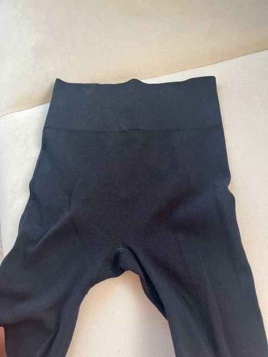 Legginsy czarne prążkowane bezszwowe gym hard