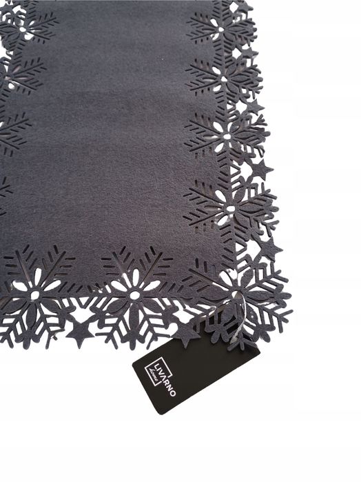 Bieżnik świąteczny filcowy szary 120x30 cm dekoracja stołu