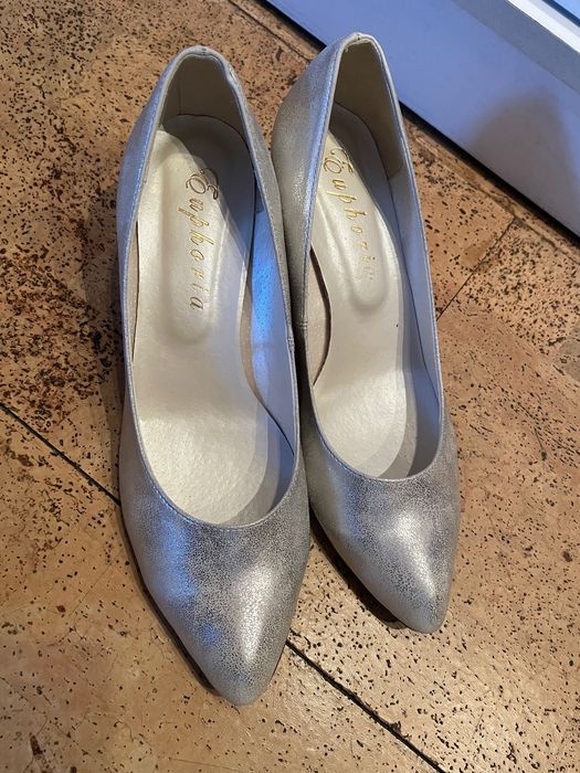 Szpilki srebrne rozm 40 nowe