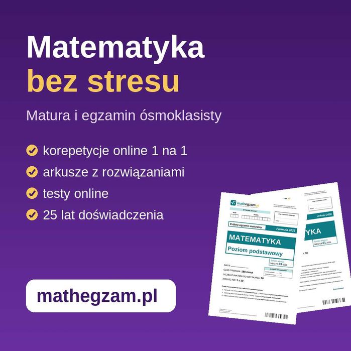 Testy on-line, korepetycje on-line, matura z matematyki, egzamin 8-klasisty