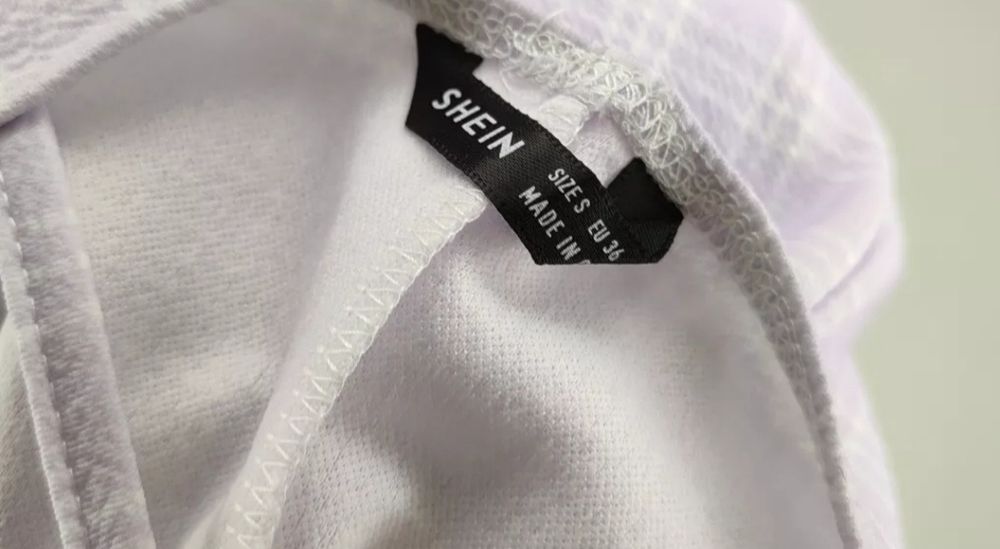 Jasna liliowa biała krótka sukienka shein S