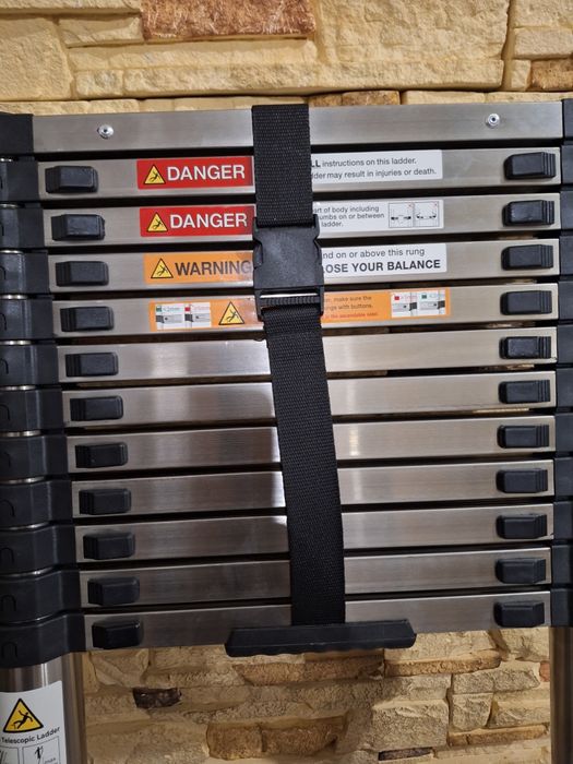 Drabina teleskopowa stal nierdzewna 3.8m. NOWA