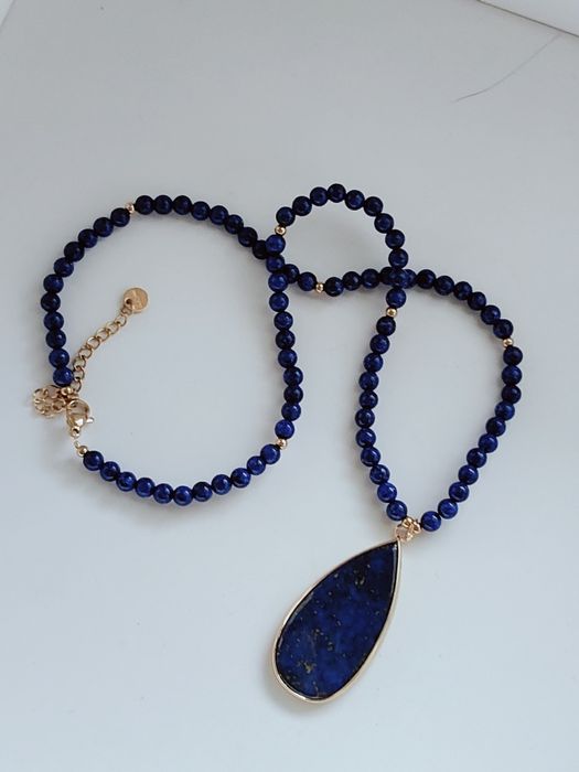 Naszyjnik wisiorek lapis lazuli naturalny kamień
