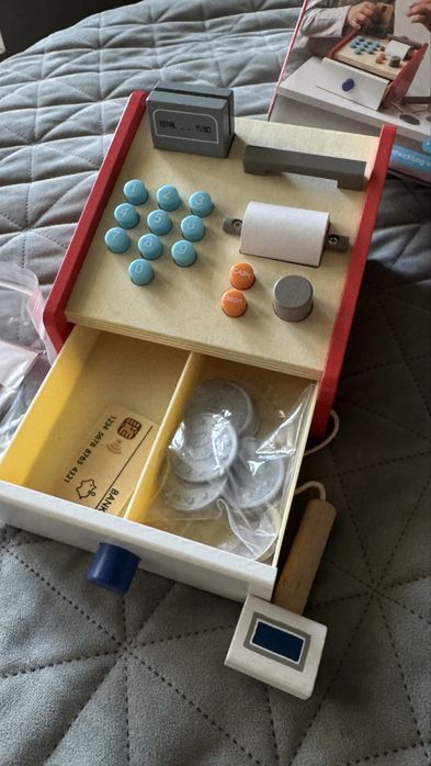 Дерев’яний касовий апарат іграшковий набір “Маленький продавець”