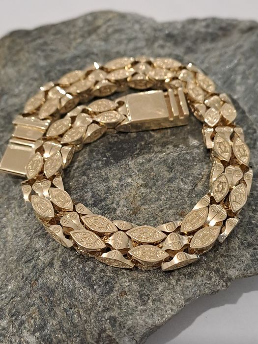 Złota bransoletka Splot Cartier 585 2 rzędy Stan idealny 21.5 cm