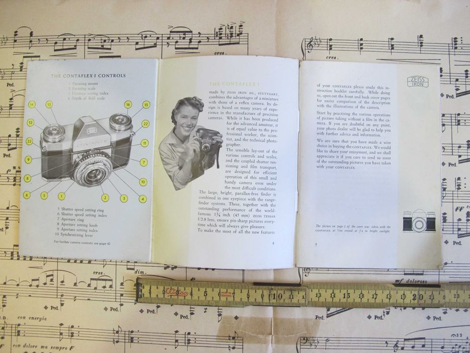 Zeiss Ikon Contaflex I Instruction Book - Vintage Camera64585932604931122