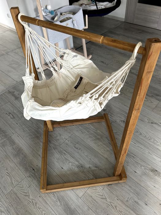 Hamak huśtawka kołyska la siesta dla niemowlaka ze stojakiem