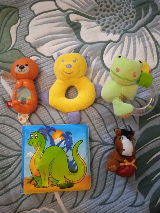 Лот дитячі погремушки, іграшки для малюків, книжка для купання