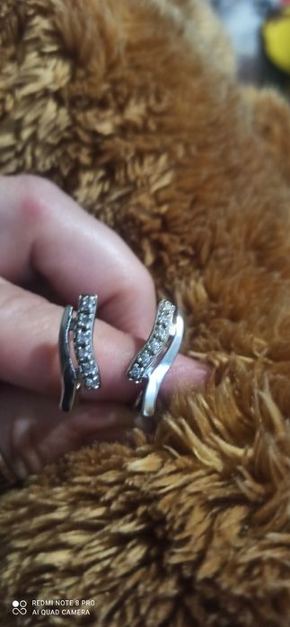 Сережки срібло-родій нові