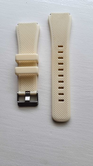 Pasek do zegarka 22mm silikonowy kremowy