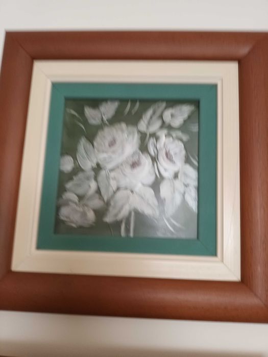 Azulejos pintados  à mão com moldura em madeira