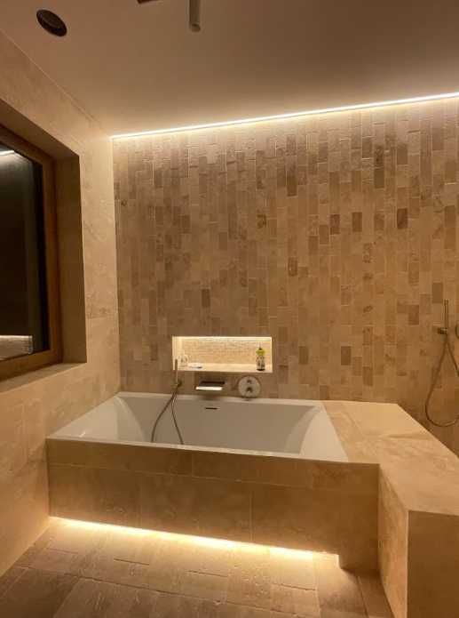 Trawertyn, komplet rzymski, płytki, stopnie, podłoga, ściana, taras