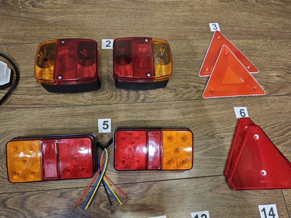 Комплект електрики на прицеп. Ліхтар, фонар, фара, відбивач, вилка