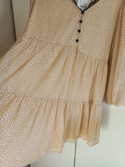 Zara piękna sukienka babydoll r.40