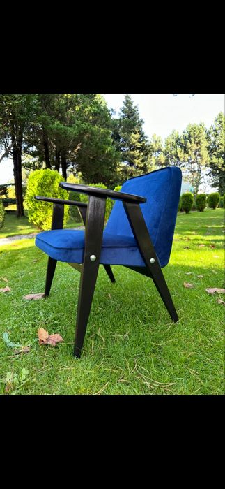 Fotel Chierowski 366 Józefa Chierowskiego PRL odnowiony 2 sztuki blue