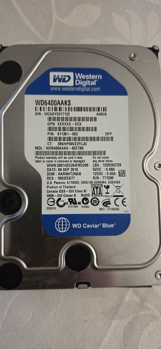 Hdd sata WD 640gb