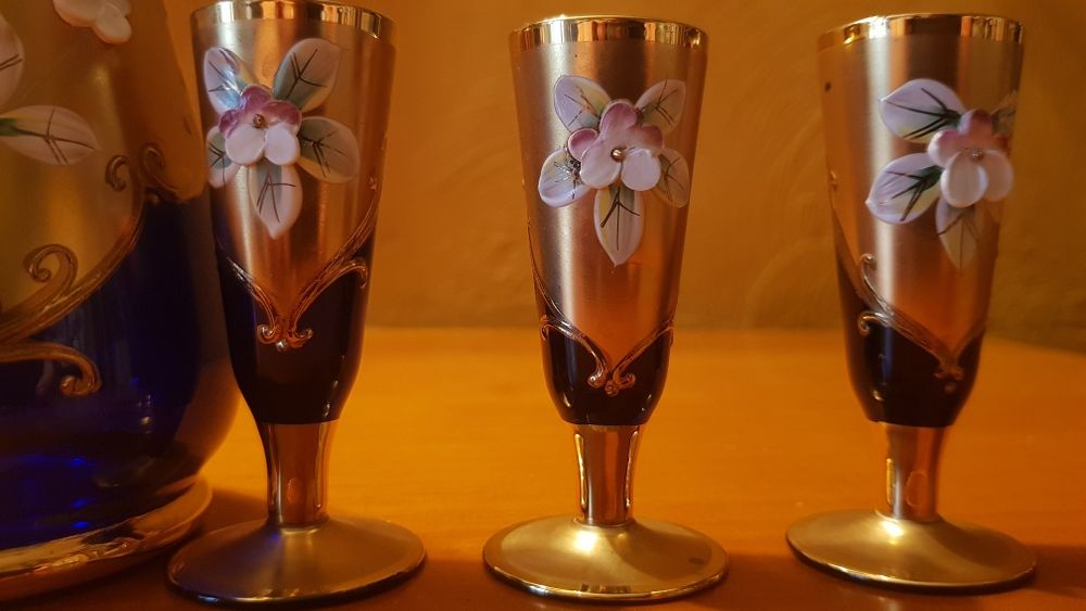 Смальта Bohemia Богемія рюмки Чехія набір лікерний 6+1