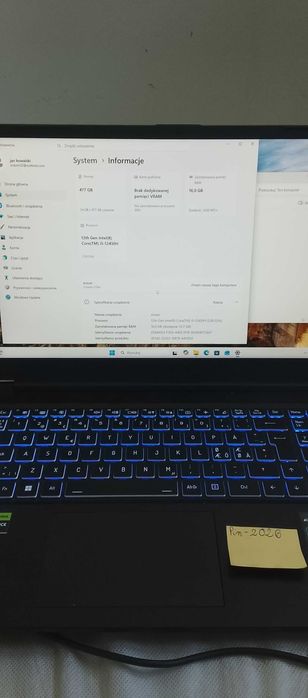 Laptop  Erazer Medion NVidia RTX 3050