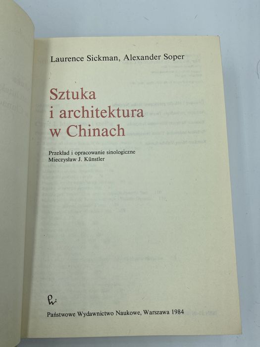 Sztuka i architektura w Chinach Laurence Sickman Soper