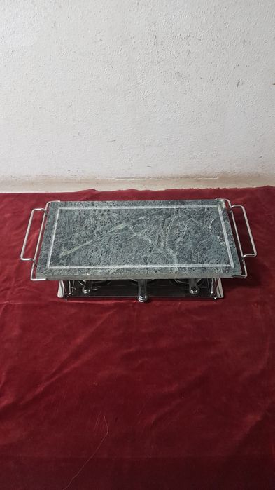 Grelhador a alcool com pedra de mármore como novo